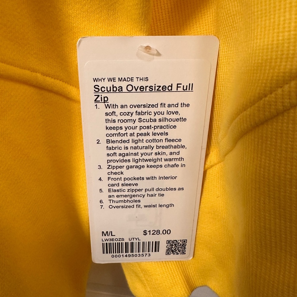 Scuba Oversized Full zip Utility Yellow - Picture 6 of 6